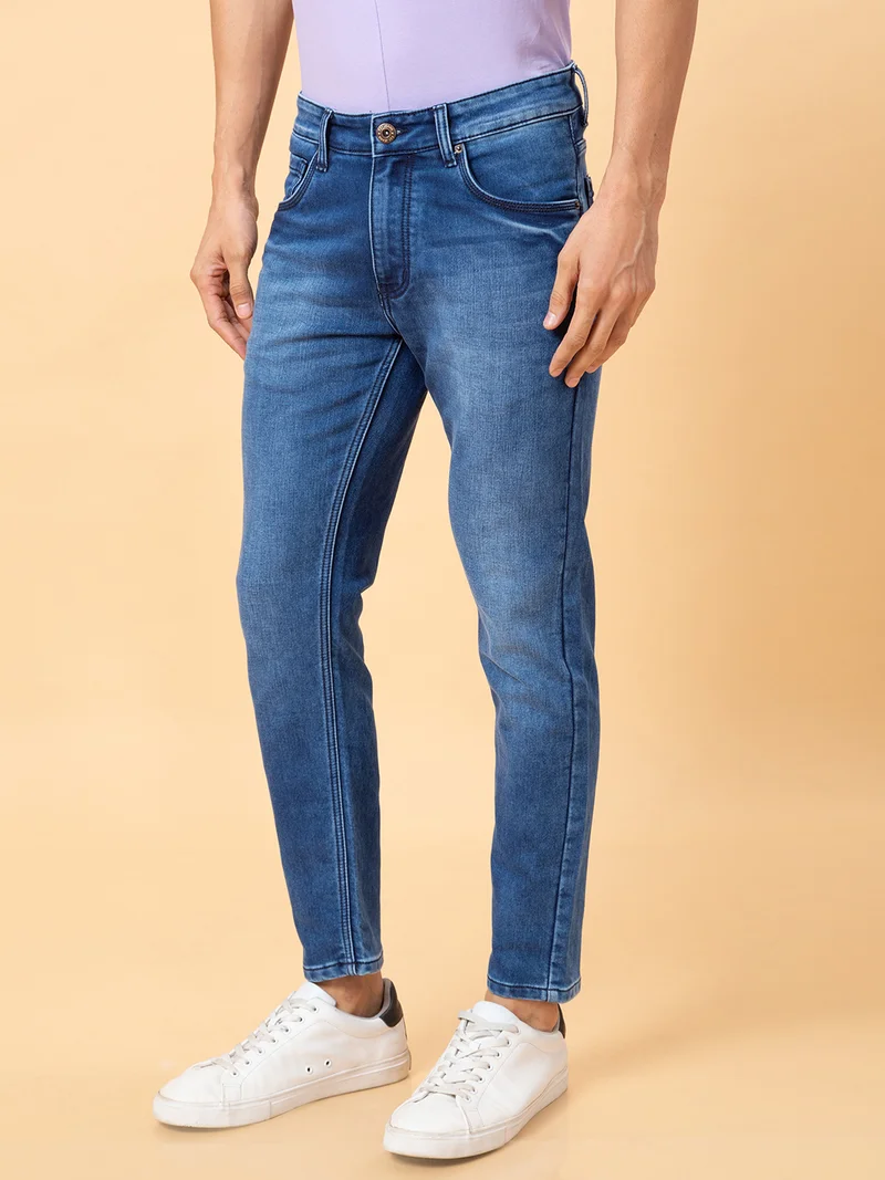 globus Globus Men Blue Mid-Rise Tapered Fit Jeans